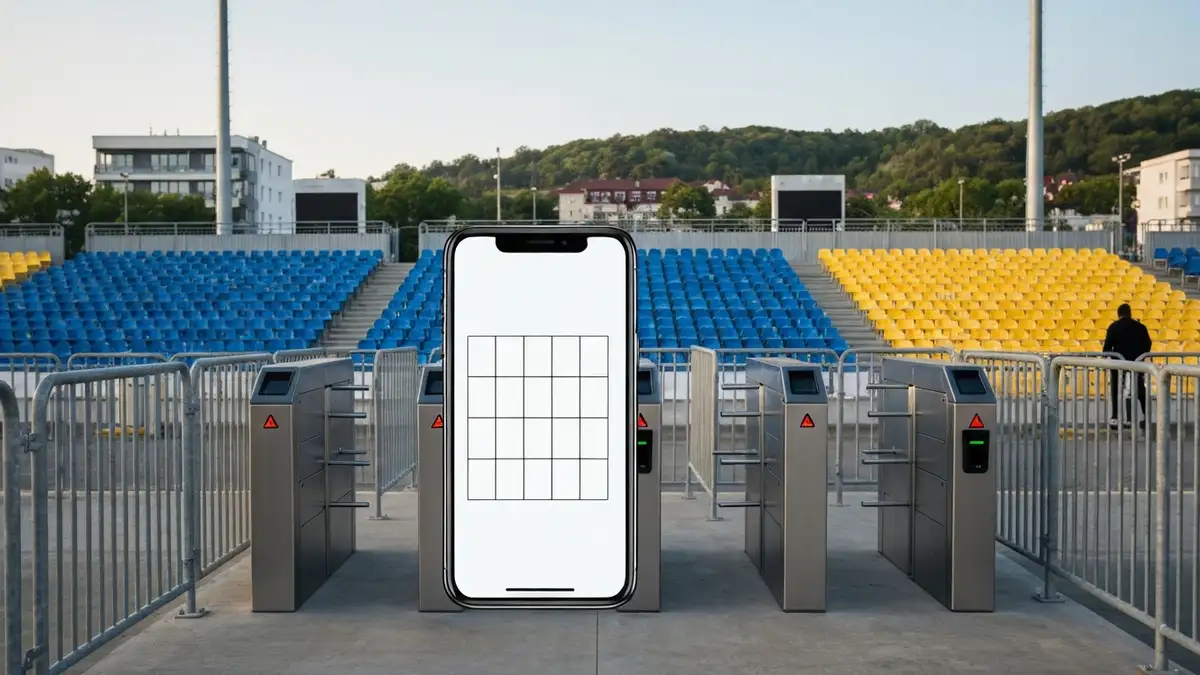 Wejście i trybuny Stadionu Miejskiego w Gdyni w dniu meczu