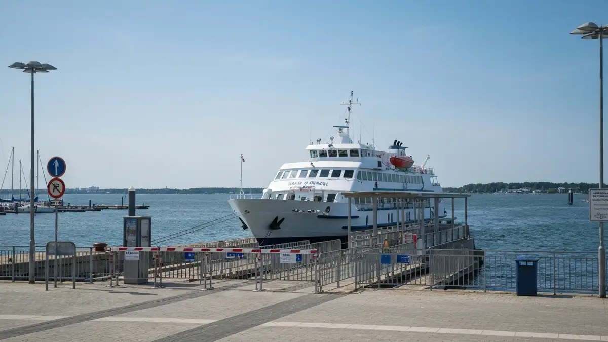 Prom w Gdyni przy Nabrzezu Pomorskim przed rejsem na Hel