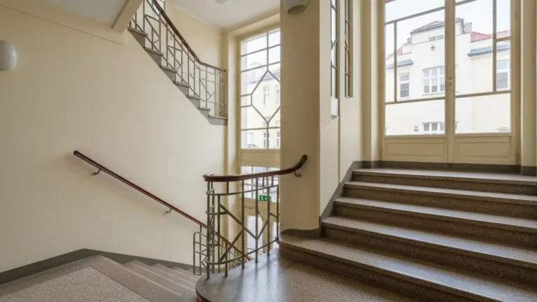 Modernistyczna klatka schodowa w kamienicy w centrum Gdyni