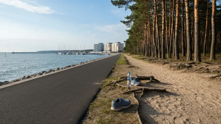 Buty biegowe przy trasie nad morzem i leśnej ścieżce na Kępie Redłowskiej w Gdyni