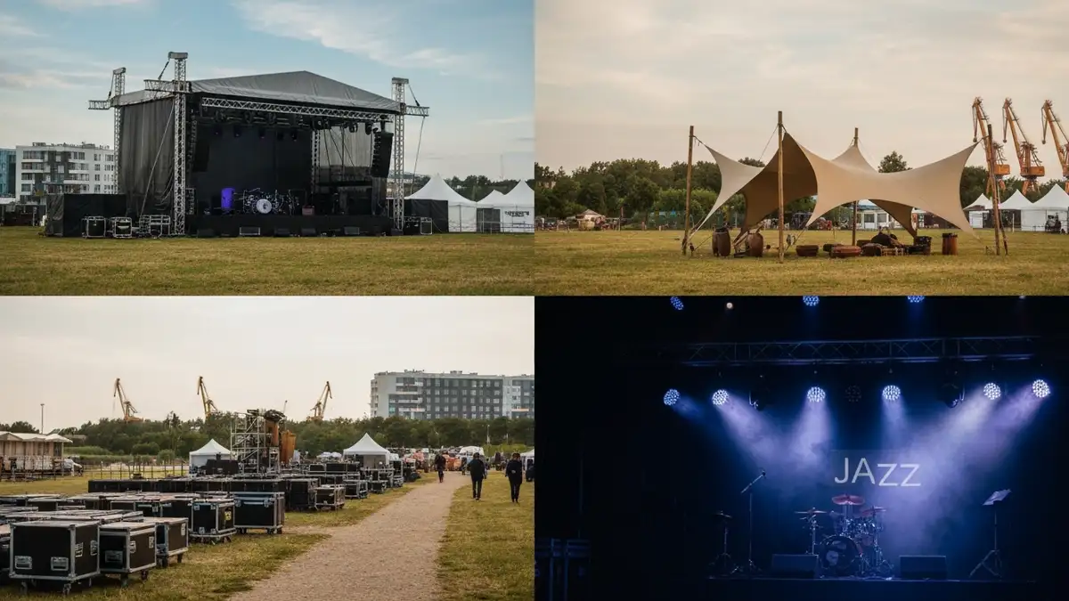 Scena festiwalowa w Gdyni z portem, zielenią Kolibek i nadmorskim klimatem w tle